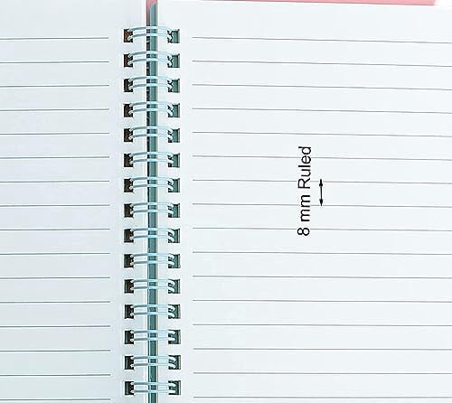 Tekola Spiral Notebook, 4 Pcs 8.3 Inch x 5.9 Inch A5 Thick Plastic Hardcover 8mm Ruled 4 Color 80 Sheets -160 Pages Journals for Study and Notes (style 10-Wine Red,Brown,Green,ivory, A5)
