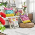 thumbnail image 2 of Spring Outdoor Throw Pillow Covers 18x18 Set of 4 Decorative Cushion Cases Home Porch Garden Decor for Patio Furniture Couch Bed Sofa,Watercolor Birds Floral Summer, 2 of 5