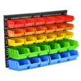 thumbnail image 1 of VEOFEMLEA 30-Bin Wall Mounted Storage Bins Kit, Tool Organizer Rack, Garage Hardware Organizer, 5 Color Parts Storage Bins, DIY Combination, 1 of 7