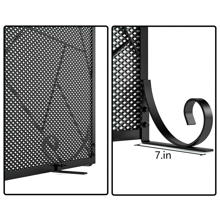 Fire Beauty 2-Pannel Fireplace Screen With Doors, Handcrafted Solid