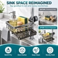 Hanging Faucet Drain Rack with Drip Tray, Stainless Steel Sink Sponge ...