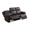 thumbnail image 2 of MAYEERTY Reclining Sofa, 3-Seat Breathable Semi-PU Leather Recliner with Adjustable Backrests for Living Room, Brown, 2 of 8