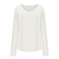 thumbnail image 6 of ZyeKqe Womens Long Sleeve T Shirts Casual V Neck Top Solid Color Summer Top Loose Fitting Tees, 6 of 8