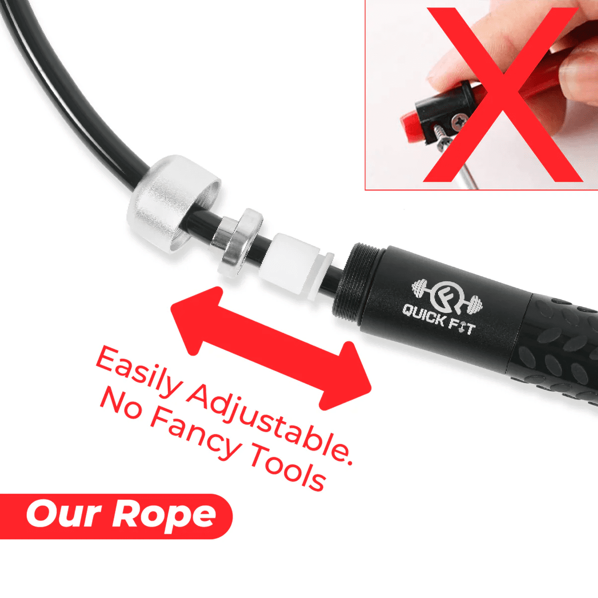Quick Fit Weighted Jump Rope Set of 2 (1LB) with Standard Skipping Cord - Portable Exercise Accessory for Cardio, HIIT, Endurance - Fun Workout Aid for Burning Heavy Calories