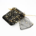 thumbnail image 1 of Nvzi 100 bolsas de organza navideñas de 5,11 x 7,08 pulgadas con cordón y diseño de estrellas y luna, bolsas de malla para regalos de bodas, fiestas, dulces (negro), 1 of 5
