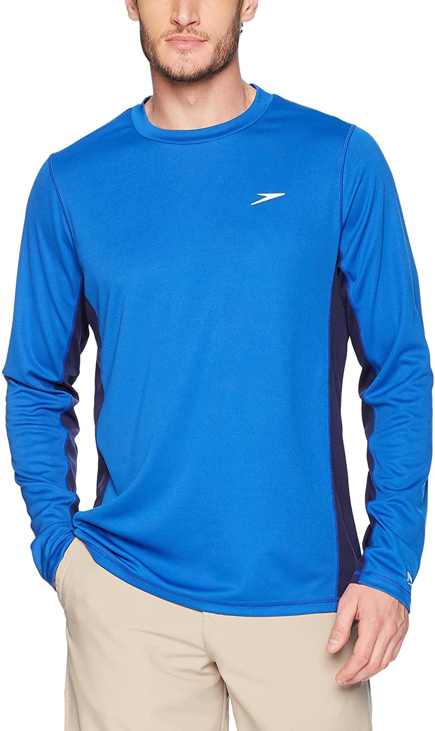 Speedo - Speedo Mens UV Swim Shirt Long Sleeve Longview Tee - Walmart ...