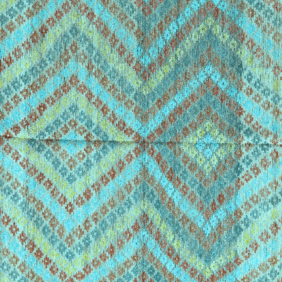 Ahgly Company Indoor Square Abstract Light Blue Modern Area Rugs, 8' Square