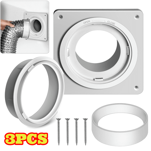 Dryer Vent Connector Kit, Dryer Vent Wall Plate with Quick Connect & Disconnect, Twist Lock Dryer Duct Connector Kit Fits 4 inch Tubes