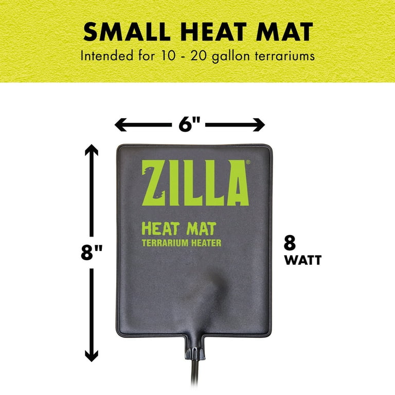 pack) Zilla Terrarium Heat Mat for Reptiles, Black, Small, 10-20