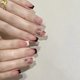 thumbnail image 1 of Uñas postizas francesas medianas cuadradas, color blanco degradado negro, reutilizables, juego de 24 piezas., 1 of 5