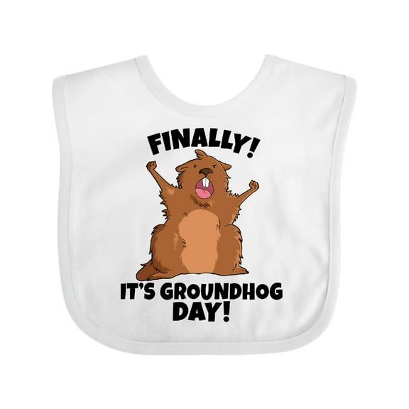 Inktastic Finally It's Groundhog Day Boys or Girls Baby Bib