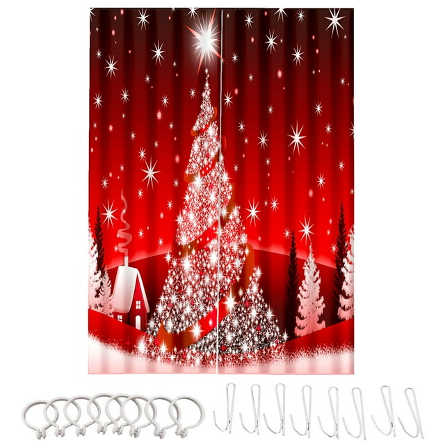 bedienty 2 Pieces Christmas Blackout Curtains Exquisite Home Curtain Indoor Decor Window Decor Accessory for Scene Layout M