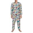 thumbnail image 3 of Fotbe Turtle Pattern Long Sleeve Pajama Set for Men,Sleepwear Set,2-piece Loungewear Set,Soft PJs Comfy Nightwear with Pockets-, 3 of 7
