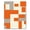 Orange, Pattern 2, variant on ODIKA 5'x7' Contemporary Orange Print Washable Area Rug Easy Care, Non-Shedding, Pet Friendly, for Small Living Room, Bedroom