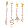 thumbnail image 1 of 4 Uds. De joyas para decoración de barba, piedras rosas doradas de primavera, diferentes colgantes, anillos para rastas de pelo, 1 of 14