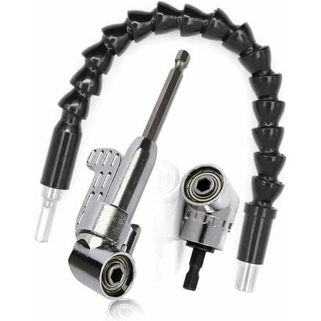 

Right Angle Drill Bit and Flexible Angle Extension Kit Angle Bit Right Angle Screwdriver 105 Degree 1/4 Hex Shank for Drill