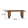 thumbnail image 5 of Paige 84 Inch Dining Table, Solid Wood, Sled Design Base, Natural Brown, 5 of 5