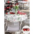 thumbnail image 4 of Outdoor Tablecloth with Umbrella Hole and Zipper, Valentine's Day Round Table Cloth 54 Inch Waterproof Tablecloth, Red Striped Love Eucalyptus Grey Plaid Picnic Table Cover for Patio Camping, 4 of 7