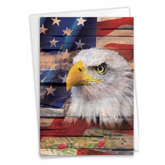 NobleWorks Independence Day Greeting Card with 5 x 7 Inch Envelope (1 Card) Artful Flags C6580DIDG