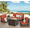Red, variant on Gaildon 5 Piece Patio Furniture Set with Fire Pit Table, All Weather Outdoor Sectional PE Rattan, Red Patio Conversation Sets with Cushions for Garden Lawn Balcony Porch Deck