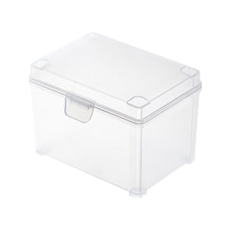 Clear Hinged Plastic Card Storage Box – Holds 55 Cards, 3.5” L X 2.56” W X 1” H, Pack Of 10