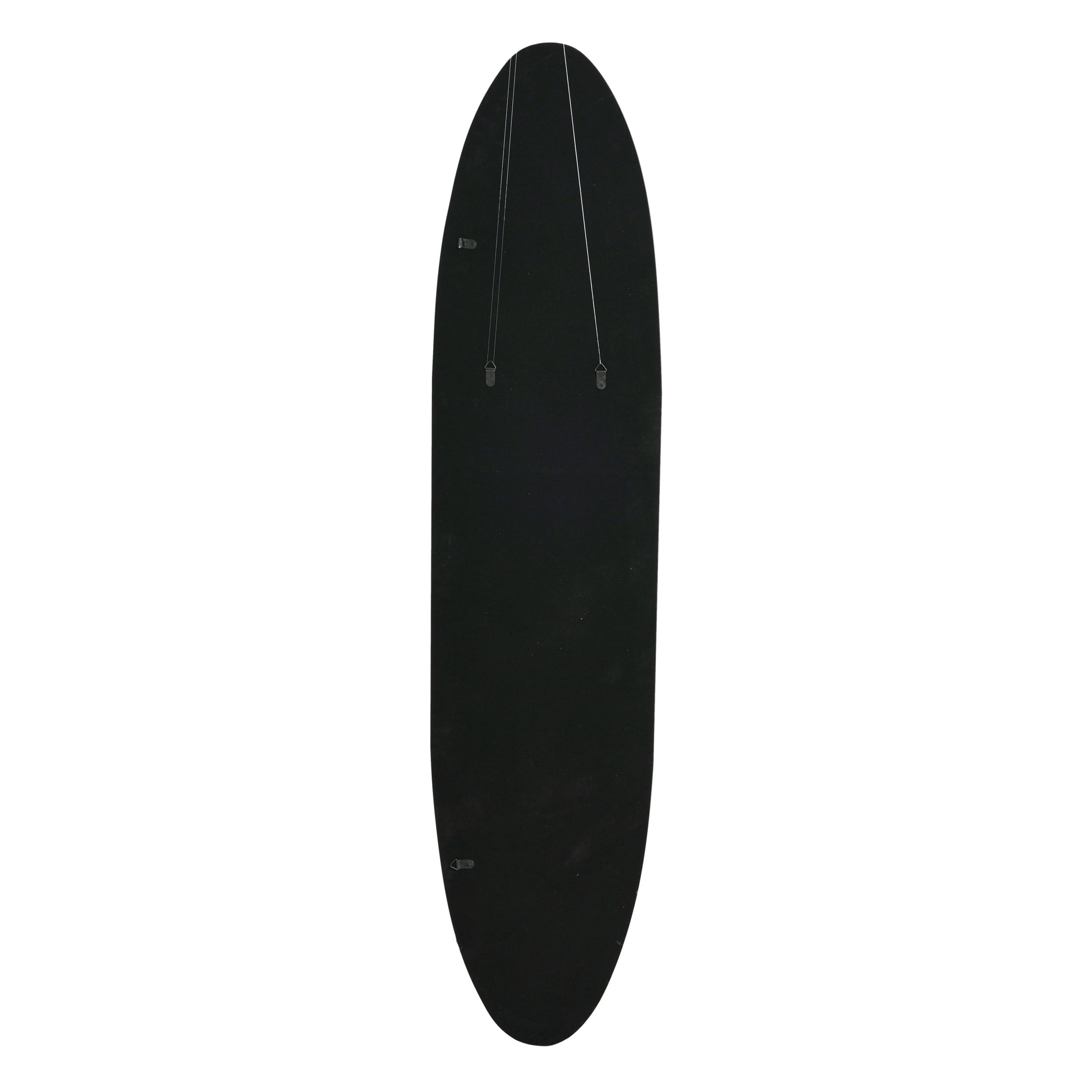 Creative Co-Op Coastal Decorative Surfboard Wall Décor for Living Room; Contemporary White Stripe Design Overlaid On Light Natural Wood