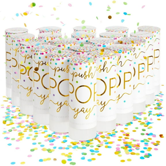 20 Pack Rainbow Confetti Shakers, Party Confetti Bulk Pack for Wedding, Bridal Shower, Graduation