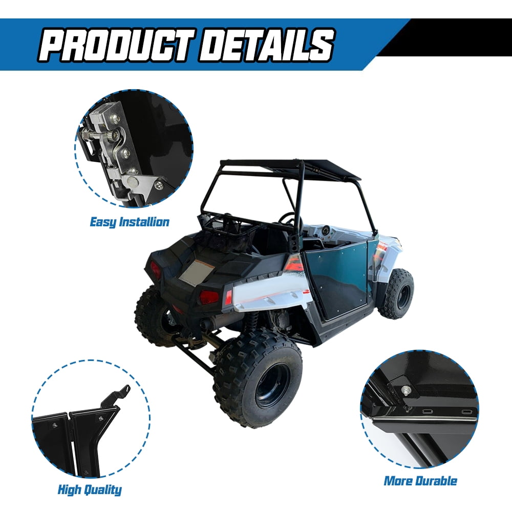 Ecotric Kojem Pair Cab Doors Aluminum Set Full Swing Open Compatible with 2009 - 2017 Polaris RZR 170 UTV Powder Coated, 1 Pair