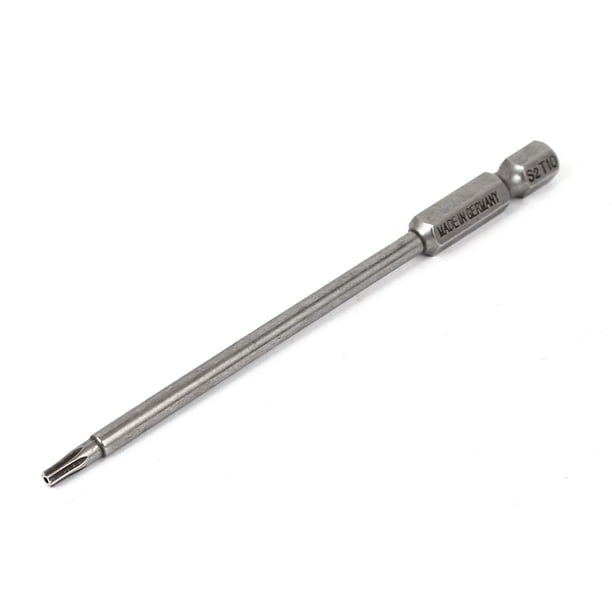 Punta de destornillador de seguridad Torx magnética T10 de 100 mm de largo con vástago hexagonal de 1/4"