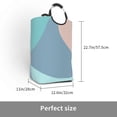 thumbnail image 3 of Waterproof Collapsible Laundry Hamper, Abstract Line Art Aluminum Handle Laundry Bag Storage Basket, 50L, 3 of 6