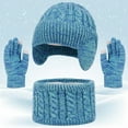 thumbnail image 2 of Bibifish Kids Hat Gloves Scarf Sets Fleece Lined Beanies Hat Knitted Neck Warmer And Thermal Touchscreen Gloves For Cold Weather, 2 of 6