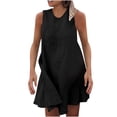 thumbnail image 1 of CHGBMOK Robes Décontractées pour Femmes Mode Grande Taille Brodée Sans Manches Col Rond Robe Courte Décontractée 5TG en Liquidation, 1 of 6
