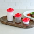 thumbnail image 3 of Youngever 3 Pack Plastic Salt and Pepper Shakers, Clear Salt and Pepper Containers with Lid, Plastic Spice Jar, Spice Dispenser (3 Sizes Combo), 3 of 4