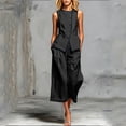 thumbnail image 3 of MLCDZ Womens 2 Piece Short Sets Round Neck Sleeveless Tank Top with Wide Leg Capri Pants with Pockets Matching Summer Hiking Outfits, 3 of 7