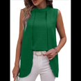 thumbnail image 3 of Camisetas Sin Mangas Informales de Negocios para Mujer, Atuendos de Verano Sin Mangas, Camisas de Trabajo Elegantes y de Moda de 2025. Verde XL, 3 of 8