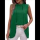 thumbnail image 3 of Camisetas Sin Mangas Informales de Negocios para Mujer, Atuendos de Verano Sin Mangas, Camisas de Trabajo Elegantes y de Moda de 2025. Verde XL, 3 of 8