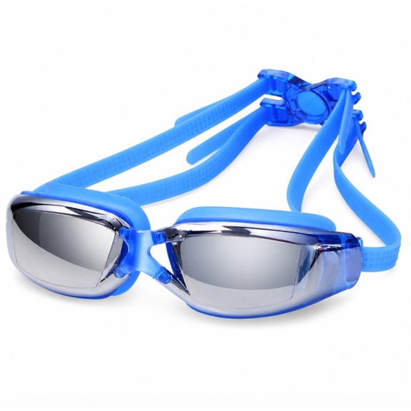 Adult Swim Goggles with Mirror Coated Lenses and Adjustable Strap for Pool and Training, TIKA