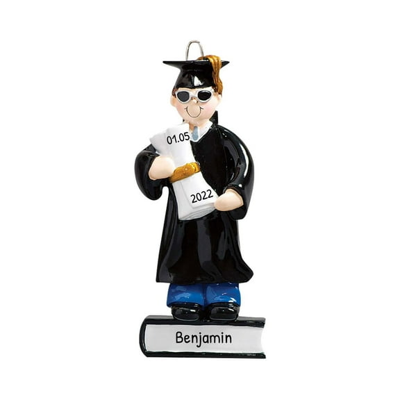 Personalized 2024 Graduation Ornament - Class of 2024 Ornament, Senior 2024 Ornament, Senior Year Christmas Ornament, Graduate Ornament 2024 - Brunette Boy - Free Customization