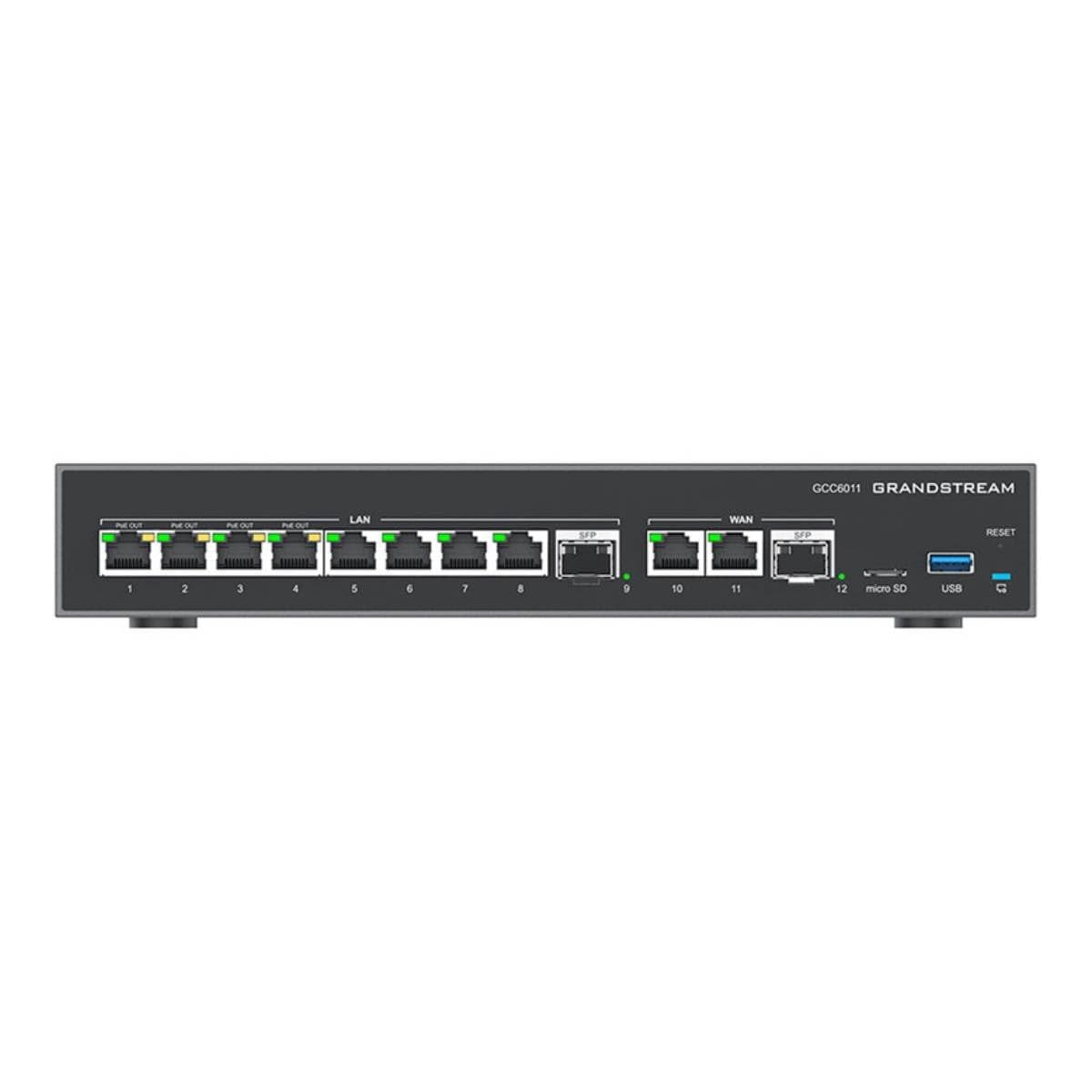 Grandstream Built-in IPPBX (10 Users, 4 Concurrent Calls) + enterprise-grade firewall + VPN Router + 2 x 2.5 Gb, 10 x GigE Network Switch GS-GCC6011