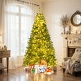 thumbnail image 1 of Gymax 7 FT Pre-Lit Artificial Christmas Tree w/ 1000 Warm White LED Lights 3 Modes, 1 of 10