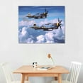 thumbnail image 2 of GOSMITH War Planes Army Poster Unique Canvas Wall Art Maximalist Aesthetic Decor Bedroom Bathroom Preppy Dorm Home Decor Framed, 2 of 4
