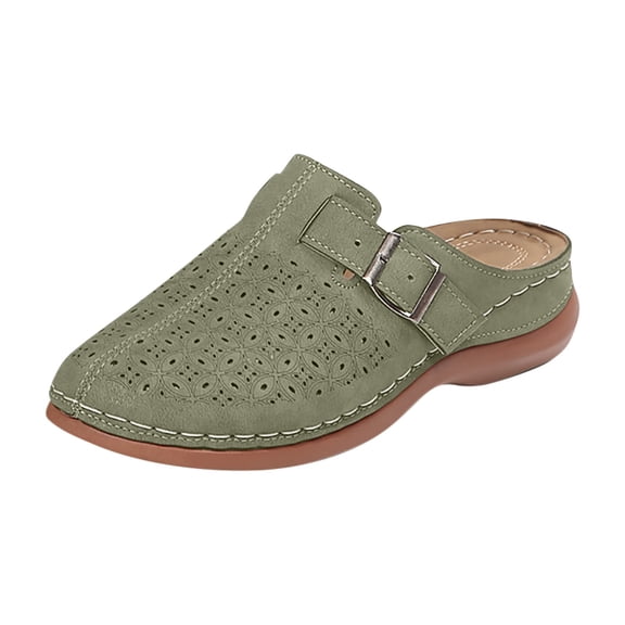YLYL Mules for Women with Adjustable Hook Loop Slip on Wedge Heel Arch Support Lightweight Breathable Walking Clogs
