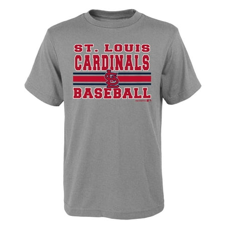 - MLB St Louis CARDINALS TEE Short Sleeve Boys OPP 90% Cotton 10% Polyester Gray Team Tee 4-18