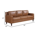 thumbnail image 5 of Benjara Heun 55 Inch Sofa, Modern, Soft Camel Brown Faux Leather, Square Track Arms, 5 of 5