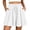 White, variant on TAGOLD Women Casual Pants Solid Color Loose Side Drawstring Casual Shorts Functional Storage Pockets Elastic Waist Summer Beach Vacation Bottoms