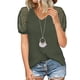 thumbnail image 3 of Top de punto con cuello en V Higoodz para mujer con encaje poliéster suave, 3 of 5