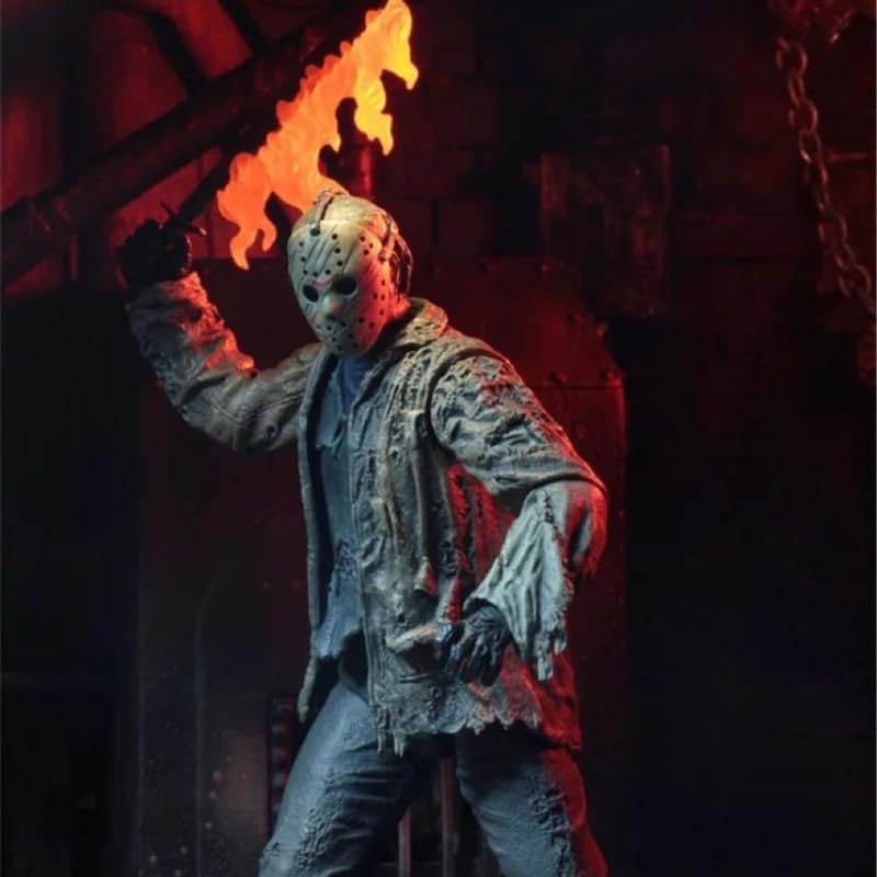 New Jason Figure, Fighting Replacement Head Jason Action Figures 18cm/7.1inch PVC Characters Decorations Handicrafts for Anime Fans Gifts