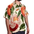 thumbnail image 2 of Peach Men's Casual Spread Collar Hawaiian Short Sleeve Button Down Summer Beach Tops, 2 of 6