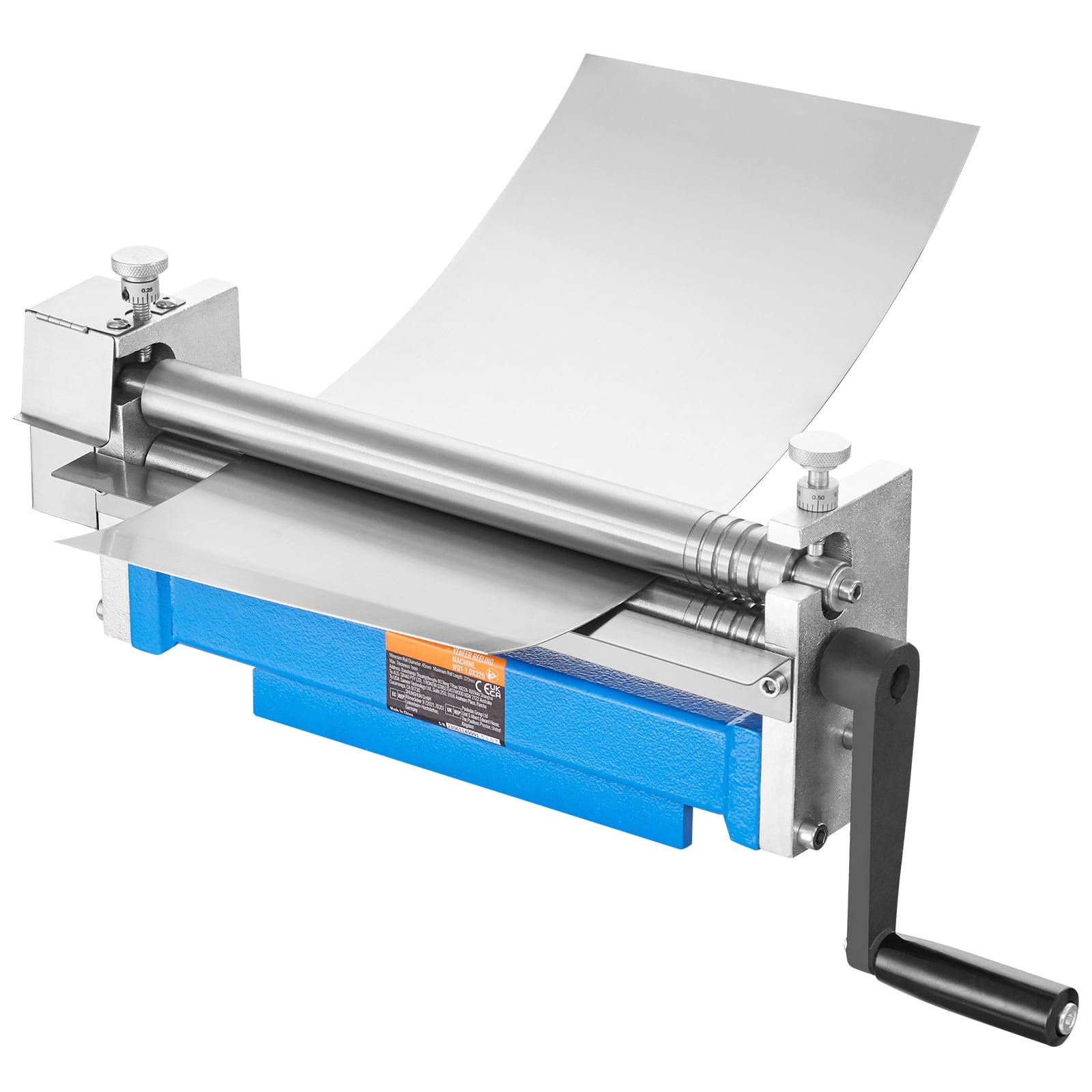 SKYSHALO Sheet Metal Roller, 12.6" Forming Width, 20 Gauge Steel Capacity, for Bending and Rolling Low Carbon Steel, Copper, and Aluminum Alloy Sheets, Includes 2 Removable Rollers