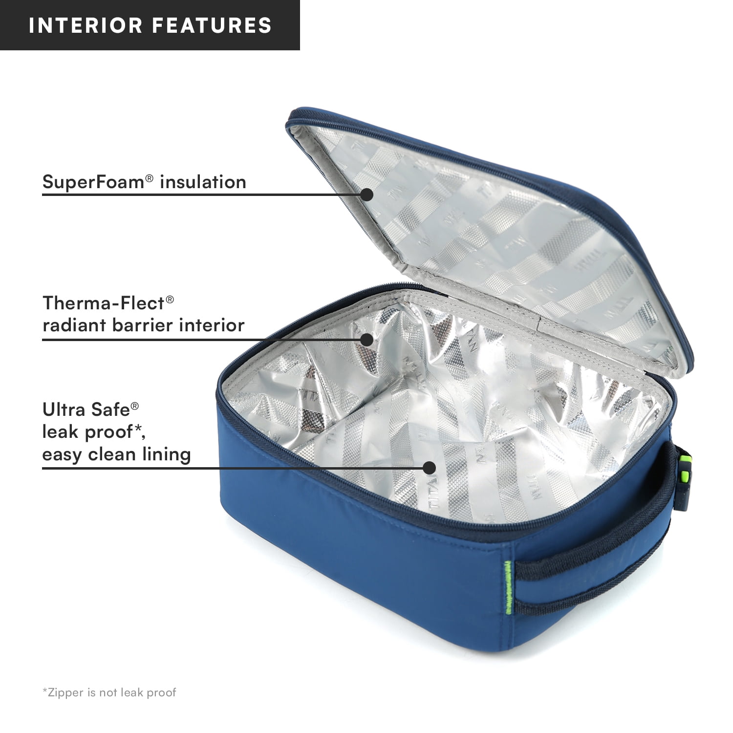 Titan by Arctic Zone Fridge Cold Insulated Lunch Box with Reusable Ice Walls - Nightfall